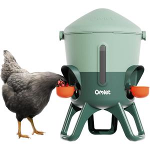 Omlet Insulated Chicken Waterer, 1.5 Gallon | Stay-Clean Automatic Water Dispenser for Chickens | BPA-Free | Anti-Roost Domed Lid | Includes 3 Cups & Nipples | Sage Green