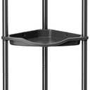 Lifewit 5 Tier Floor Standing Shower Caddy Corner, Plastic Bathroom Organizer Shelf Rack for Storage Shampoo, Body Wash Care, Skincare, Black