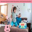 21 Inch Carbon Fibre Kids Toddler Child Children Acoustic Guitar Ukulele Musical Instruments Ideal for 3-9 Year Old Boys Girls Gifts (Pink)