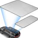 Glass Roof Sunshade Compatible with Rivian R1S Accessories 2025 2024 2023 2022, Foldable Top Window Sun Shield Covers Block UV Rays Heat Insulation