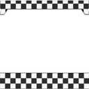 Black and White Checkerboard License Plate Frame, Car Tag Frame Aluminum Auto Decorative License Plate Holder for Men Women (2 Holes & Screws, 6 X 12 in)