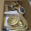 Miluolan Gold Chandelier, 6-Light Chandelier for Dining Room, Bedroom, Foyer, Living Room, Kitchen Island, Entryway, Office, Bar, Farmhouse Decor