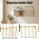 2-Pack Wall Magazine Holder File Organizer Mental , Wall Mounted Magazine Rack for Space-Saving, Walls Magazine Holder for Mail, Bathroom & Home Office Organizer, Office Living Room(Gold)