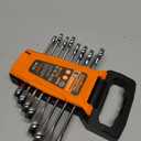 HORUSDY Combination Ratchet Wrenches Set with SAE | 8 Pieces Wrench Set with Wrench Organizer | 72-Tooth | 5 Swing Arc | 1/4" - 11/16" | Chrome Vanadium Steel