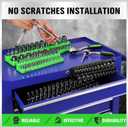 SWANLAKE 4-Piece Magnetic Socket Organizer Set, Metric & SAE Socket Holder Set Includes 1/4", 3/8" Drive Sockets Trays, Magnetic Sockets Organizer for Tool Box Drawer