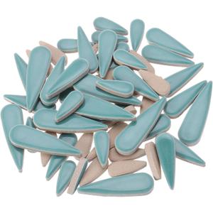 3 x MECCANIXITY Petal Mosaic Tiles for Crafts 100g Tear Drop Porcelain Mosaic Tiles for Mosaic Art Projects and Outdoor Decorations Peacock Blue