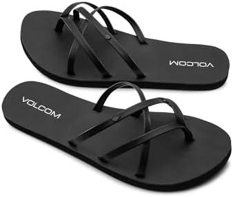 Volcom Women's School Flip Flop Sandal, Black Out-New, 8