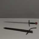 Prince Sword with Sheath,Crusader Knight Templar Short Sword - Historical Reproduction, Cast Metal Handle (Black)