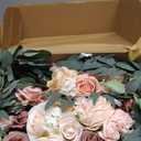 Floroom Arch Flowers with Drapes Kit (Pack of 4) - 2pcs Artificial Dusty Rose & Blush Floral Swag Arrangement with 2pcs Draping Fabric for Wedding Ceremony Arbor and Reception Backdrop Decoration