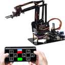 LAFVIN 4DOF Acrylic Robot Mechanical Arm Claw Kit Compatible with Arduino IDE DIY Robot with CD Tutorial