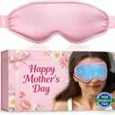 Cooling Eye Mask for Puffy Eyes, Pink Self Care Gifts for Women, Reusable Gel Ice Pack Cold Compress for Headache & Migraine Relief, Adjustable Weighted Sleep Mask for Tired Eyes, Relaxation & Spa