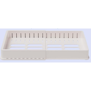 SWOMMOLY Expandable Food Storage Container Lid Organizer, Includes 6 Adjustable Dividers, 30 Preprinted and Blank Writable Labels, White