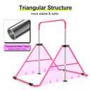 Safly Fun Foldable Gymnastics Bar for Kids, Adjustable 35"-51", Sturdy 145 lbs Capacity, Easy-to-Assemble, Gymnastics Equipment for Kids for Indoor/Outdoor Training (Pink)