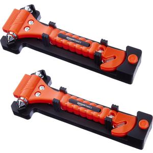 Amazon Basics Emergency Seat Belt Cutter and Window Hammer Tool, Car Accessories, 2 Pack, SW-835