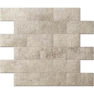 Art3d 10-Pack Peel and Stick Wall Tile for Backsplash, Stick on Stone Tile for Kitchen Bathroom Fireplace Vanitity in Stone Beige (11.4"x13.5")