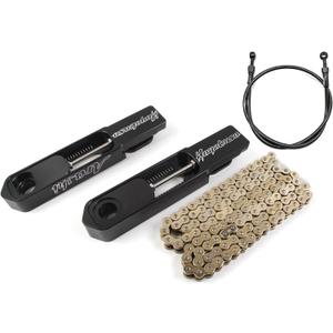Black 2.8"-7.5" Swingarm Extensions Brake line Chain Kit Compatible with Suzuki Hayabusa GSXR 1300 Gen 2 3 2008-2019 2020-2024, CNC Aluminum