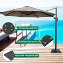 SLIIMU 28 lbs Bolt Down Offset Patio Cantilever Umbrella Base, Universal Space Saving Outdoor Square Steel Plate Weight Umbrella Stand, Heavy Duty Metal Deck Umbrella Mount,15.79" X 15.79" X 0.39''