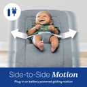 Chicco E-Motion Auto-Glider & Baby Bouncer, Motion-Sensing, Nature Sounds and Melodies, Cotton Seat Pad, AC or Battery Powered, Grey/Grey