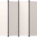 Room Divider, 4 Panel Folding Privacy Screen, 88 Portable Separating with 3 Metal Feet, Partition Room Dividers, Lightweight Freestanding Wall Divider Screen for Office Bedroom Hospital (White)