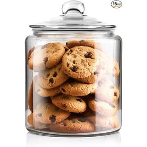 Masthome Large Glass Jar,1 Gallon Glass Jar with Lid, Airtight,Dishwasher Safe,Wide Mouth Storage Canister for Pasta,Flour,Nuts,Cookies,& More