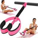 2026 Upgraded Durable Pedal Resistance Band with Handle, Thickened Latex Tubes and Soft Foam Fabric Foot Pedal, Sit Up Exercise Equipment for Abdomen, Waist, Arm, Core/ABS, Leg, Physical Therapy (1-Pink, 55 LBS)