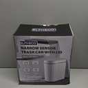 ELPHECO Bathroom Trash Can with Lid 2 Gallon Small Sensor Garbage Can, Slim Smart Trash Bin, Waterproof Automatic Wastebasket, Narrow Plastic Garbage Bin for Bathroom, Black and White