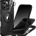 CENHUFO Magnetic Privacy for iPhone 16 Pro Case [Compatible with Magsafe] Full Body Phone Case Built-in 9H Tempered Glass Privacy Screen Protector and Camera Lens Cover, Shockproof Bumper - Black