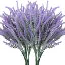 Fake Flower Bundles, Artificial Lavender Faux Plastic Plants Purple Flowers