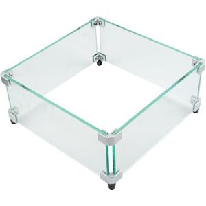 Fire Pit Wind Guard Square, 18 x 18 x 6 Inches Glass Wind Guard for Fire Pit Square (18 inch)