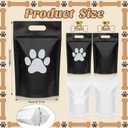 Gersoniel 50 Pcs Paw Dog Treat Bags Gift Bags with Window Resealable Stand up Plastic Zipper Pouches for Canine Delights or Dog Party Supplies, 5.5 x 8.6 inches (Black and White)