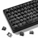 dagaladoo Double Shot PBT keycaps 118 Keys Set Black Topographic Shine Through Custom keycaps Cherry Profile Custom Keyboard Key caps for 60/65/75/TKL/96/100% US Layout Mechanical Keyboard