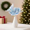 Norme 12 Pcs Pastel Christmas Decor Candyland Christmas Poinsettia Tree Decorations Velvet Candy Artificial Flowers Candy Xmas Ornaments for Xmas Decor Supplies(Blue)