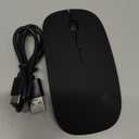 Bluetooth Wireless Mouse for MacBook Air Mac Pro iPad Laptop Computer Pad Optical Rechargeable Slim Silent Dual Mode (2.4G USB-C/USB-A&Bluetooth 5.2/3.0) Mouse Jiggler for Computer Awakening (Black)