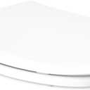KOHLER 4636-RL-0 Cachet ReadyLatch Elongated Slow Close Toilet Seat, Soft Close Toilet Seat Quiet Lid, Contoured Grip-Tight Bumpers Installation Hardware, Apartment Essentials, White