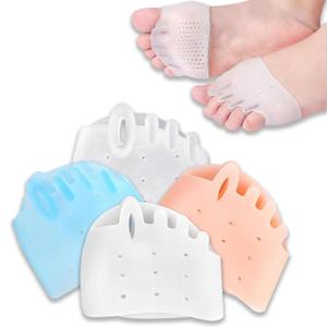 Silicone Toe Separators 4 Pack, 4 Colors, Toe Spacers for Bunion Relief & Toe Straightening Soft Breathable Toe Corrector for Women Men Ultra-Thin Design for Yoga Running Travel (Four Colors-4PCS)