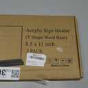 3 Pack Acrylic Sign Holder 8.5 x 11 Inch, Wood Base Signs Stand for Menu Flyer Display, Table Clear Plastic T Shape Holder for Stores, Restaurants, Hotels, Office, Farmers Market Show Fair Decor