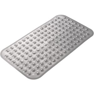 AmazerBath Bath Tub Mat, Medium Size 27.6 x 15 Inches Non-Slip Shower Mats with Suction Cups and Drain Holes, Bathtub Mats Bathroom Mats Machine Washable (Clear Gray)