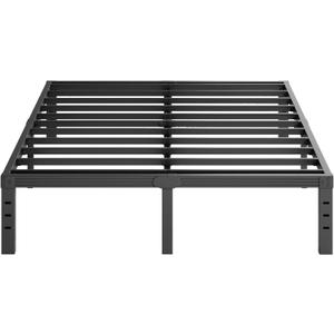 Furnitui 14 Inch High Metal Queen Bed Frame, Platform Bed Frame Queen Size No Box Spring Needed, Easy Assembly, Noise Free, Sturdy, Black