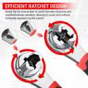 Adjustable Ratchet Wrench Kit 6-24mm Opening, Ratcheting Adjustable Wrench with 360 Rotating Head & Reversible Switch, Cr-V Steel Locking Tool, Universal Socket Wrench Self-Adjusting Tool Set