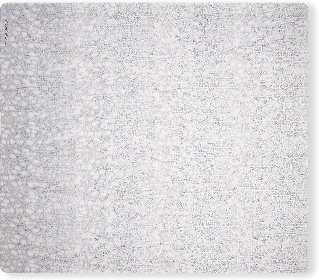 modern-twist 14 x 16 Silicone Placemat, BPA, PVC-Free Table Mat, Dishwasher Safe, Cocoon Print in Silver, Pack of 1 (Rectangle - Cocoon Print)