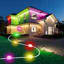 Permanent Outdoor Lights for House, DIY Scene for Halloween, Christmas Decor, 99.7ft Permanent Christmas Lights with 60 RGB+IC Eaves Light Outdoor, IP67 Waterproof, Work with Google Assistant, Alexa