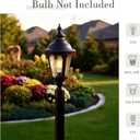 Emliviar 22.4 Inch Modern Exterior Post Lantern with Water Ripple Glass, Oil Rubbed Bronze Lamp Post Outdoor Lighting, E26 Base 60W Max, XE265P-M ORB-SW