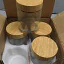 16oz Overnight Oats jars 4 Pack,Overnight Oats Containers with Bamboo Lids for Meal Prep,Wide mouth Mason Glass Salad Jars with Spoons,Glass Food Storage Container for Yogurt Chia Pudding Spice Sugar