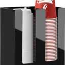 MYITYARD Coffee Cup Holder, Cup and Lid Organizer fits 5 to 16 oz Disposable Paper & Plastic Cups, Cup Dispenser Countertop, Acrylic Cup Storage for Home, Kitchen, Office (2 Compartment)