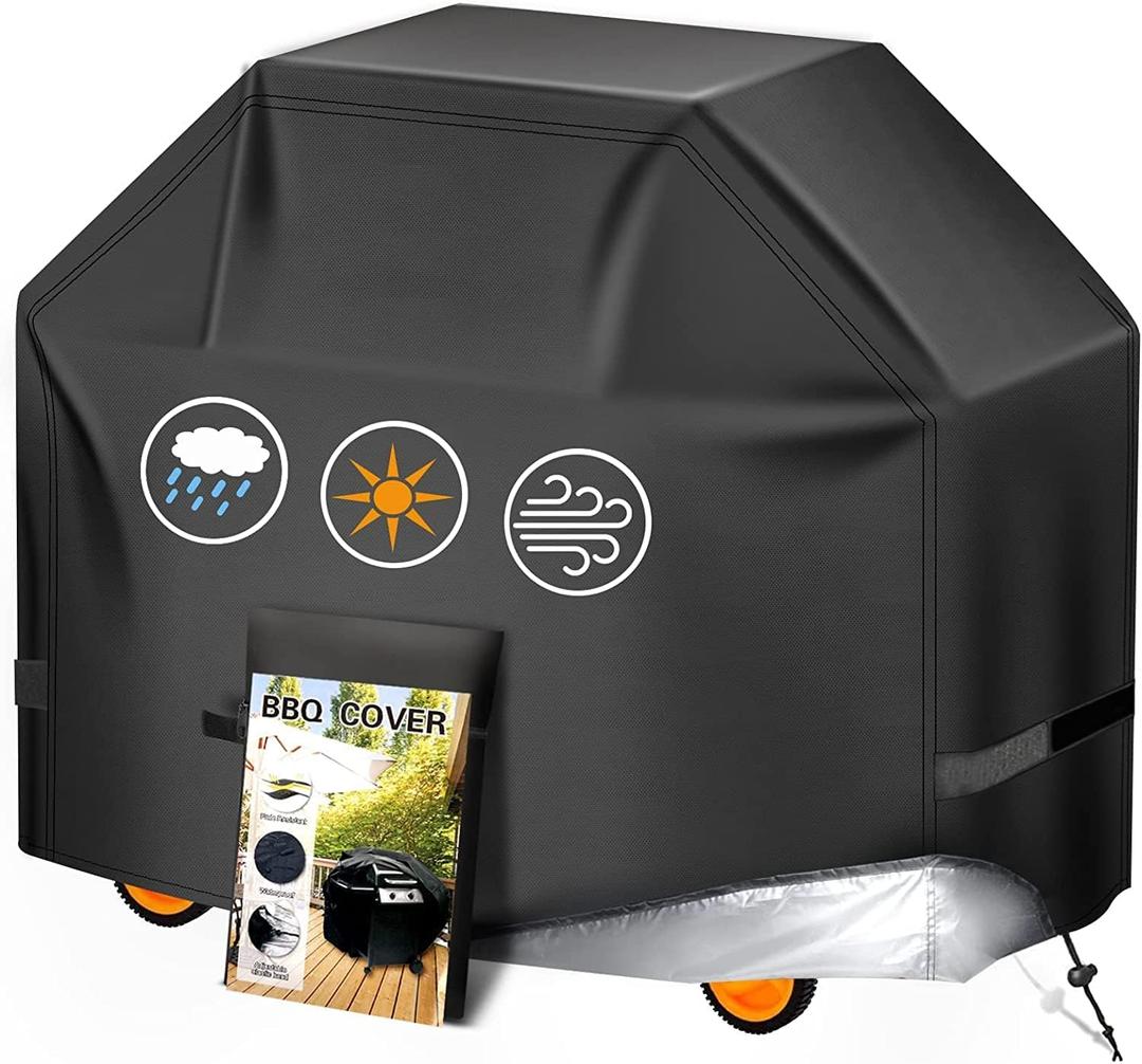 Grill Cover, 48 inch BBQ Gas Grill Cover for Outdoor Grill, Charbroil Grill Cover Barbecue Waterproof, Anti-UV for Weber Char-Broil Monument, Dyna-glo Nexgrill Spun Polyester