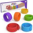 Sensory Fidget Toys Slap Bracelets for Kids, Textured 6 Pack, Stress Fidgets for Anxiety Autism ADHD, Wearable Sensory Toys for Adults Office Desk Toys