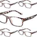 Gaoye Professional Reading Glasses for All Day - Computer Readers with Blue Light Protection - Value Pack (D1-leopard*5)