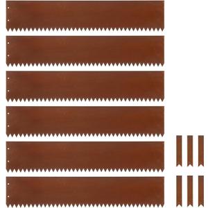Dyna-Living 40 x 8 Inch Steel Landscape Edging 6 Pack Metal Edging for Landscaping Garden Edging Border, 20FT Total Pre-Rusted Border Metal Landscape Edging with Clips for Lawn, Garden, Yard