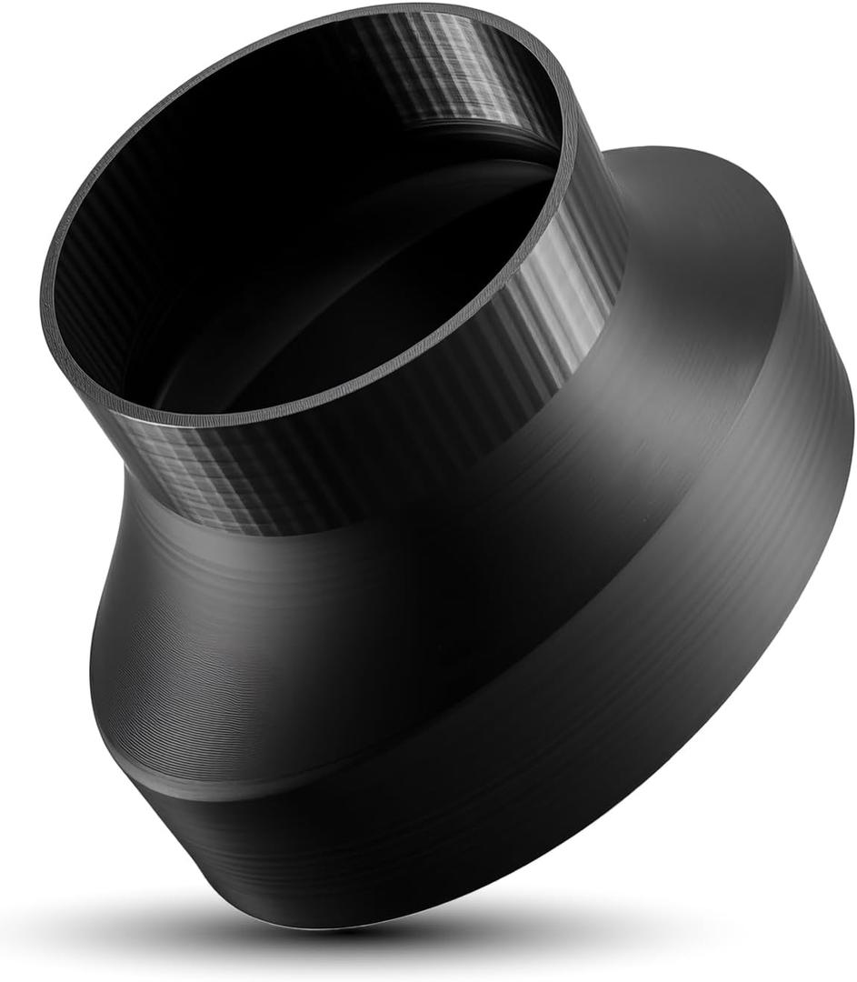 4 Inch Oval to 3 Inch Round Duct Adapter Compatible with Panasonic WhisperValue Broan-Nutone LP80, Bathroom Exhaust Fan Vent Reducer Accessory, No-Tool Installation, Black