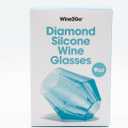 Wine2Go Diamond Silicone Wine Glasses 9oz Light Blue